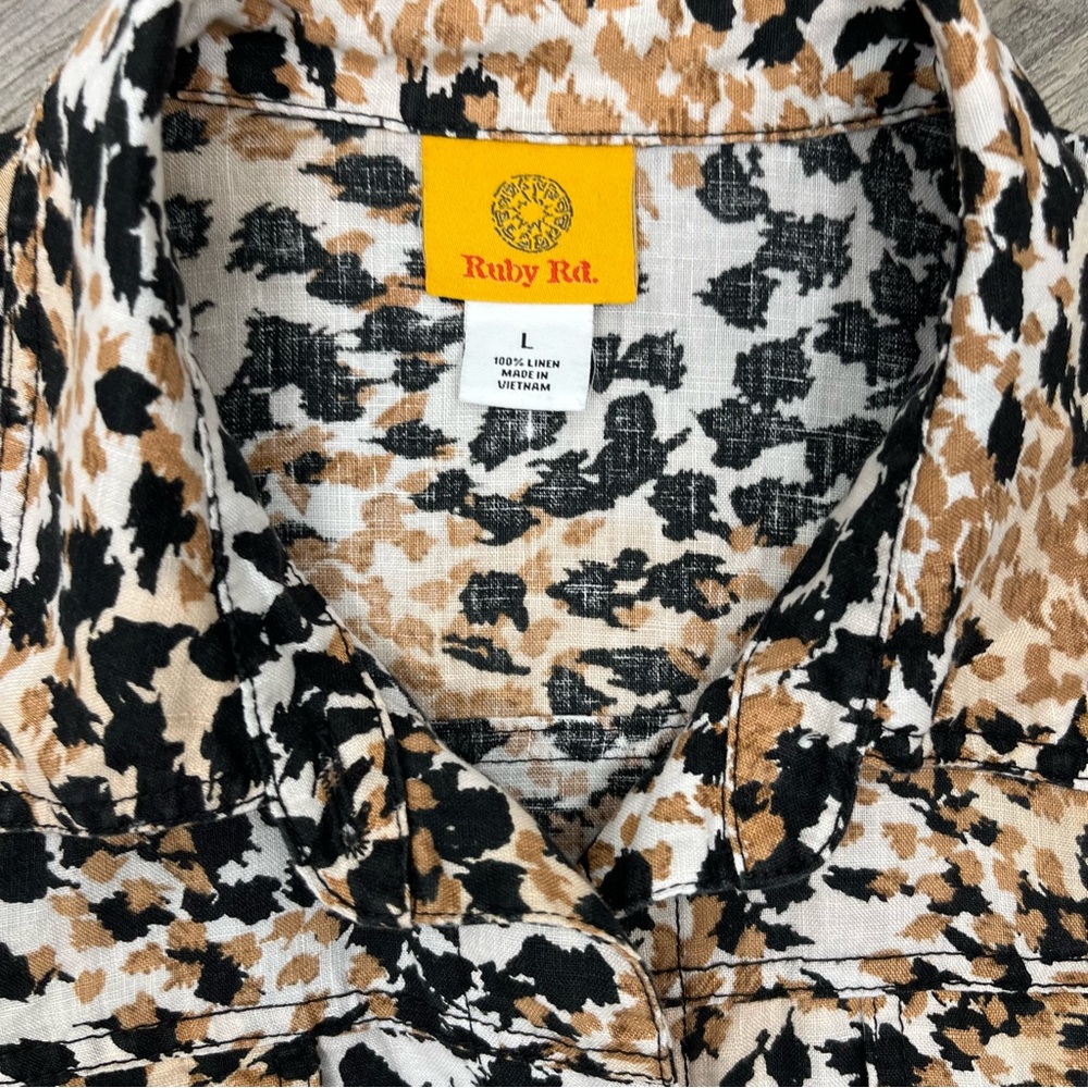 Ruby Rd. Animal Print Collared Lightweight Jacket… - image 5